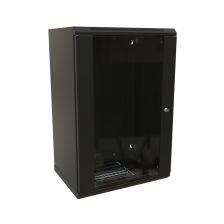 Шкаф телекоммуникационный настенный WRline TW, 19", 22U, 1000х600х600 мм (ВхШхГ), дверь: стекло, разборный, цвет: чёрный