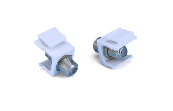 Вставка Hyperline KJ1-FCON ,F х 1, 22,3х16,3 мм (ВхШ), keystone, цвет: белый (KJ1-FCON-N-WH)