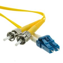 Комм. шнур оптический Hyperline, Duplex ST/LC (UPC), OS2 9/125, LSZH, 20м, Ø 2мм, синий хвостовик, цвет: жёлтый