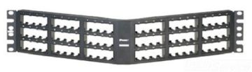 Комм. патч-панель наборная Panduit Mini-Com, 19", 2HU, портов: 72 х Mini-Com, кат. 5е, универсальная, экр., цвет: чёрный, монтаж заподлицо, (CPPA72FMW