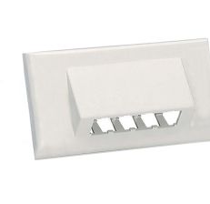 Лиц. панель розеточная Panduit T70, 4х keystone, скошенная, mosaic, цвет: белый (T70FV4AW)