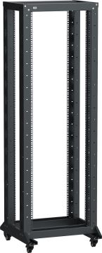 Стойка открытая 19" ITK LINEA F, телекоммуникационная, 37U, 1800х600х600 мм (ВхШхГ), двухрамная, цвет: чёрный