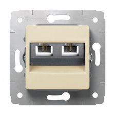 Розетка телефонная Legrand Cariva, 2x RJ11, цвет: слоновая кость, (LEG.773739)