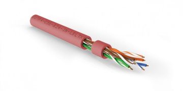Кабель витая пара Hyperline UUTP4-C5E-S24-IN-LSLTX, нг(А)-LSLTx, U/UTP, кат. 5е, D 0,51, 305м, тип прокладки: внутренний, цвет: красный