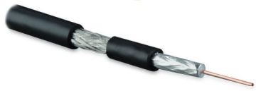 Кабель коаксиальный Hyperline RG59, PE, двухслойный экран (100% + 60%), 75 Ом, бухта, 500 м, d , цвет: чёрный