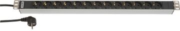 БРП (PDU) Basic Hyperline, Schuko х 13, вход Schuko, шнур 2,5 м, 668мм, 1ф 16А, чёрный