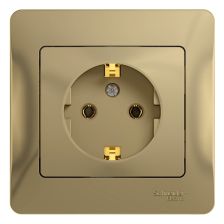 Розетка в сборе Schneider Electric Glossa, 2P+E, без подсветки, 16А, для настенного монтажа, 82х82 мм (ВхШ), цвет: титан (GSL000442)