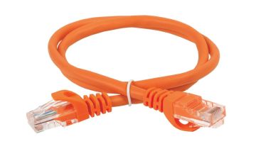 Шнур комм. ITK, кат. 5е, неэкр., U/UTP, RJ45/RJ45, PVC, 3м, оранжевый