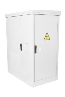 Шкаф уличный всепогодный укомплектованный напольный ЦМО ШТВ-2-Т1-MC1, IP54, 18U, 1000х1000х900 мм (ВхШхГ), дверь: металл, цвет: серый, (ШТВ-2-18.10.9-
