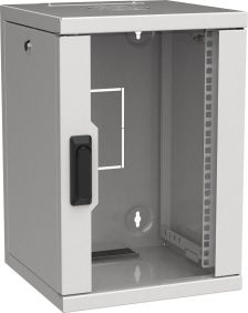 Шкаф телекоммуникационный настенный ITK LINEA WS, 10", 9U, 465х320х310 мм (ВхШхГ), дверь: стекло, разборный, цвет: серый