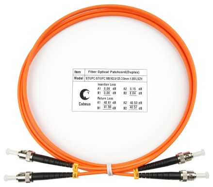 Коммутационный шнур оптический Cabeus FOP-62-ST-ST-1,5m