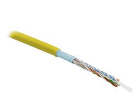 Кабель витая пара Hyperline FUTP4-C5E-S24-IN-PVC, PVC, F/UTP, кат. 5е, проводник Ø 0,51мм, 305м, тип прокладки: внутри зданий, цвет: жёлтый