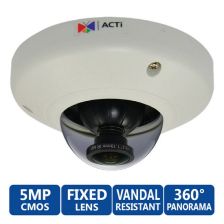 (Архив)Сетевая IP видеокамера ACTi, купольная, помещение, 2592х1944, 15 к/с, цв:0,1лк, об-в:1,8мм, E96