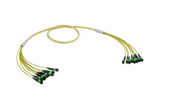 Комм. шнур оптический Eurolan, MTP/MTP, OS2 9/125, LSZH (нг(A)-HF), 1м, Ø 6,4мм, зелёный хвостовик, цвет: жёлтый