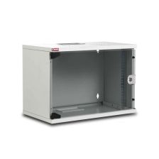 Шкаф телекоммуникационный настенный Lande NETbox SOHO, 19", 7U, 370х540х300 мм (ВхШхГ), дверь: стекло, разборный, цвет: серый