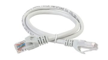 Шнур комм. ITK, кат. 5е, неэкр., U/UTP, RJ45/RJ45, LSZH, 0.5м, серый