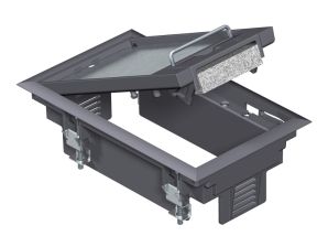 Люк напольный BETTERMANN GES2, пластик, с ручкой, 61х194 мм (ВхШ), модулей: 3, универсальный, цвет: серый