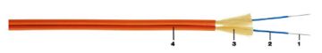 Кабель ВО Belden Tight Buffer,  2хОВ, OM4 50/125, FRNC/LSNH, Ø 2,8мм, внутри зданий, небронированный, цвет: оранжевый