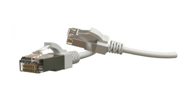 Шнур комм. Hyperline, кат. 6, экр., S/FTP, RJ45/RJ45, LSZH, AWG28 1м, белый