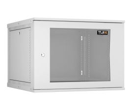 Шкаф телекоммуникационный настенный TLK Lite, 19", 9U, 436х600х600 мм (ВхШхГ), дверь: стекло, разборный, цвет: серый