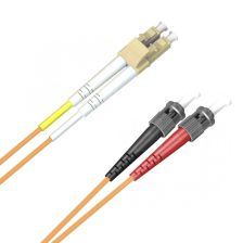 (Архив)Комм. шнур оптический NTSS Tight Buffer, Duplex LC/ST, OM2 50/125, PVC, 5м, чёрный хвостовик, цвет: оранжевый
