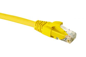 Шнур комм. Eurolan, кат. 5е, неэкр., U/UTP, RJ45/RJ45, LSZH, AWG26, 1.5м, жёлтый