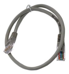 Шнур комм. TWT, кат. 6, неэкр., U/UTP, RJ45/RJ45, PVC, AWG24, 0.5м, серый