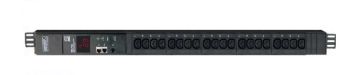 (Архив)Блок силовых розеток Hyperline, IEC 60320 С13 х 20, вход IEC 320 C20, шнур 3 м, 1110х44,4х66,6 мм (ВхШхГ), 16А, 19", чёрный, (тип А)