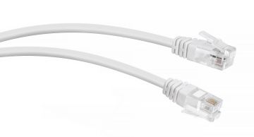 Шнур комм. Cabeus, кат. , неэкр., U/UTP, RJ12(6p4C), PVC, AWG28, 5м, белый