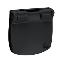 Лиц. панель розеточная Legrand Valena Allure, Schuko х 1, с крышкой, цвет: антрацит (LEG.754848)
