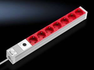 Блок силовых розеток Rittal, Schuko х 7, вход IEC 60320 C14, 19", шнур 2 м, 44мм 16А, белый