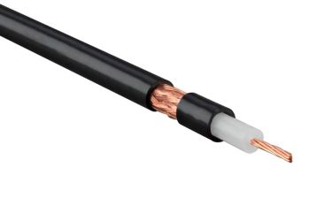 (Архив)Кабель коаксиальный Hyperline, PVC, однослойный экран +95%, 50+/-2 Ом, d 10,2, цвет: чёрный