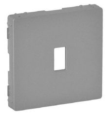 Лиц. панель розеточная Legrand Valena Life, 1х USB (Type A-B), 58х51 мм (ВхШ), плоская, для розетки USB, цвет: алюминий (LEG.754752)
