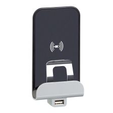 Зарядная станция Legrand Etika, 1x USB, IP40, 136х70 мм (ВхШ), цвет: алюминий, (LEG.672437)