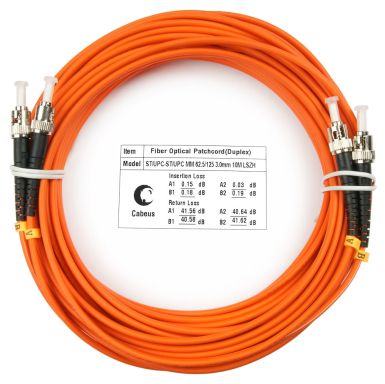 Коммутационный шнур оптический Cabeus FOP-62-ST-ST-10m