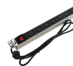 Блок силовых розеток Rem Rem-16, IEC 60320 С19 х 7, 45мм 16А, выключатель++