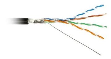 (Архив)Кабель витая пара Hyperline, PE, F/UTP, кат. 5е, проводник Ø 0,51мм, 100м, бухта, тип прокладки: снаружи зданий, цвет: чёрный