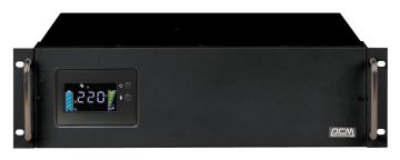 ИБП Powercom KING PRO RM, 2200ВА, lcd дисплей, линейно-интерактивный, в стойку, 428х353х130 (ШхГхВ), 230V, 3U,  однофазный, Ethernet, (KIN-2200AP LCD)