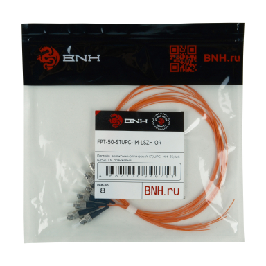 Предоконцованные волокна (pigtail) BNH FPT-50-ST/UPC-1M-LSZH-OR