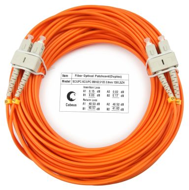 Коммутационный шнур оптический Cabeus FOP-62-SC-SC-15m