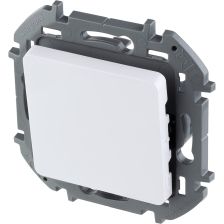 Выключатель Legrand INSPIRIA, одноклавишный, без подсветки, 10АX, внутренняя, 75,8х75,8 мм (ВхШ), цвет: белый, ik04 (673600)