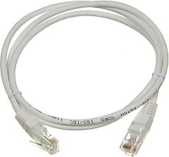 (Архив)Шнур комм. TWT, кат. 5е, неэкр., RJ45/RJ45, PVC, 1м, серый, 1 упаковка содержит 10 шт