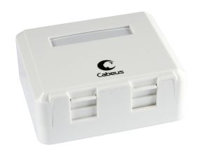 Коробка для наст. монтажа Cabeus, вводов: 2, внешняя, keystone, цвет: белый