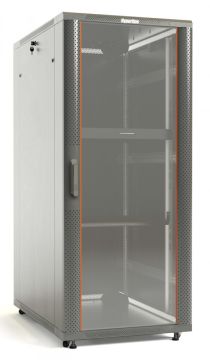Шкаф телекоммуникационный напольный Hyperline TTB, IP20, 18U, 988х600х1000 мм (ВхШхГ), дверь: стекло, боковая панель: сплошная, разборный, цвет: серый
