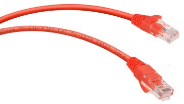 Шнур комм. Cabeus, кат. 5е, неэкр., U/UTP, RJ45/RJ45, LSZH, AWG24, 1м, красный
