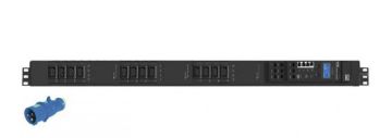 (Архив)Блок силовых розеток Hyperline, IEC 60320 С13 х 12, вход IEC 60309, шнур 3 м, 1265х44,4х66,6 мм (ВхШхГ), 32А, 19", чёрный