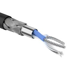 (Архив)Кабель интерфейсный промышленный Rexant, четырехслойный экран Duobond IV, 1 пар., кат. 5е, PE, Ø 6,5мм, 305м, бухта, снаружи зданий, проводник 