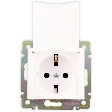 Розетка электрическая Legrand Valena, 2к+З, 16А, внутренняя, 58х51 мм (ВхШ), цвет: белый, винтовые зажимы, крышка (774422)