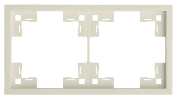 Рамка Rikett Standard, 2 поста, 83,5х154,5х9,6 мм (ВхШхГ), плоская, универсальная, цвет: кремовый сатин (35820 MC)