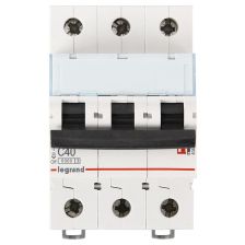 Автоматический выключатель Legrand DX3, 3 модуль, C класс, 3P, 40А, 10кА, (LEG.407863)